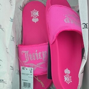 BRAND NEW Juicy Couture Vibrant Pink Slides Woman Size: 10